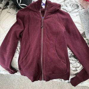 Burgundy Zip-Up Hoodie
